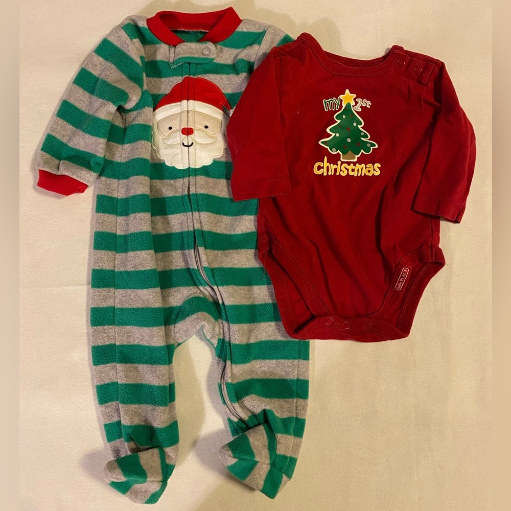 Christmas Sleeper & Onesie 0-3m: